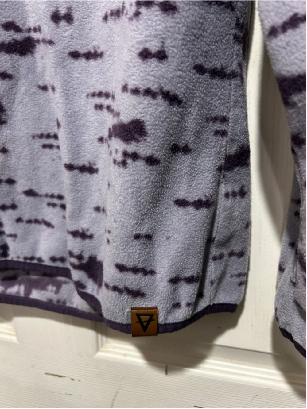 Women's LIV Fleece Pullover Sweatshirt Size S Grey Purple Snap Neck - Picture 4 of 7
